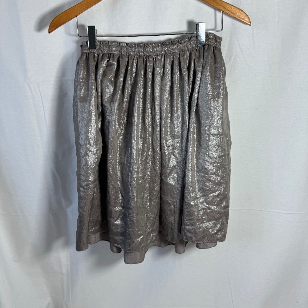 Anthropologie Corey Lynn Calter Gold Metallic Pull On Skirt Sz S